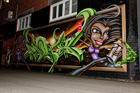 Graffiti girl - Lismore Back Alley Gallery