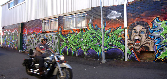Panorama with biker - Back Alley Gallery