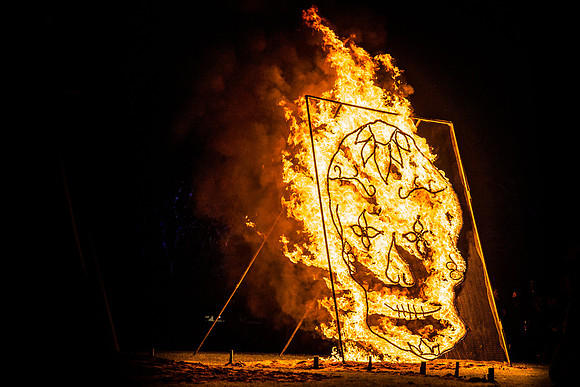 Mask ablaze