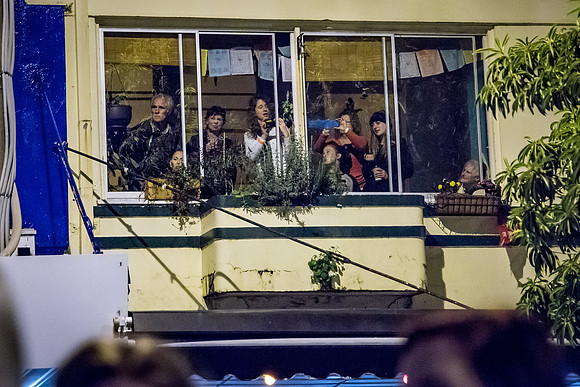 Spectators above