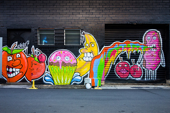 Technicolour yawn w. fruit - Lismore Back Alley Gallery
