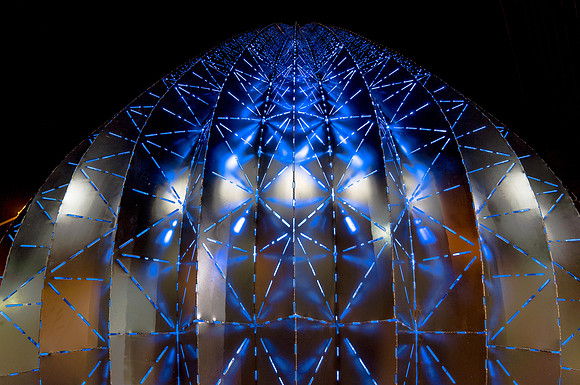 Exploring 'Droplet' - Blue mesh dome